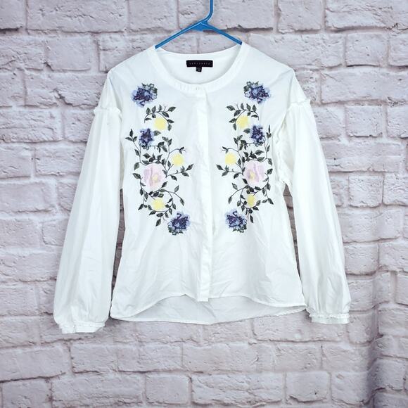 Sanctuary Spring Dani Embroidered White Button Up - Picture 2 of 12